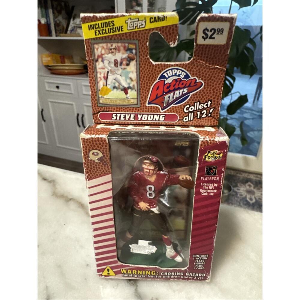 1999 Topps Steve Young Action Flats Figure & Card NEW factory sealed